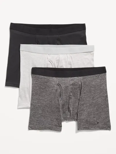 Go-Dry Cool Performance Boxer-Brief Underwear 3-Pack -- 5-inch inseam - Gray Pack