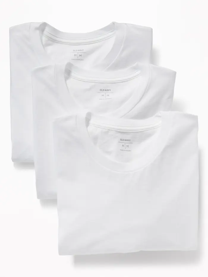Go-Dry Crew-Neck T-Shirts 3-Pack - Bright White