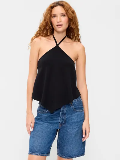 Handkerchief Halter Top - Black Jack