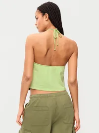 Handkerchief Halter Top - Coriander — view 2