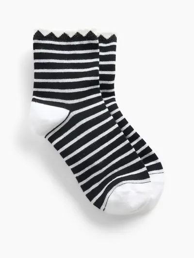 Heart Half-Crew Socks - Black