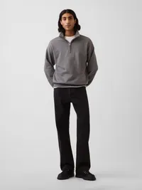 Heavyweight Oversized Quarter-Zip Pullover - Charcoal grey — view 2