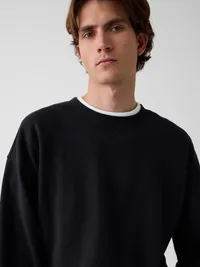 Heavyweight Oversized Sweatshirt - True black — view 4