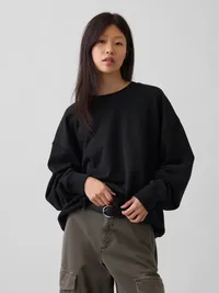 Heavyweight Oversized Sweatshirt - True black — view 5