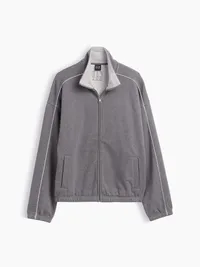 Heavyweight Oversized Zip Jacket - Charcoal grey — view 5