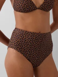High Rise Bikini Bottom - Leopard — view 4