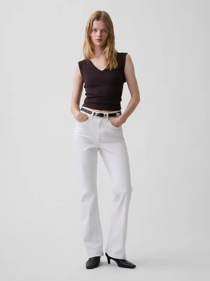 High Rise Boot Jeans - Fresh white
