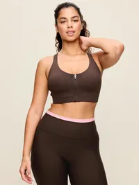 High Support PowerSoft Sports Bra - Black Coffee — view 4