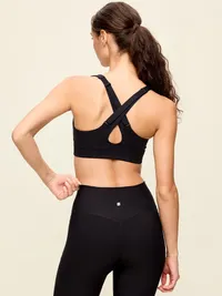 High Support PowerSoft Sports Bra - Black Jack — view 2