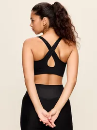 High Support PowerSoft Sports Bra - Black Jack — view 5