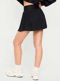 High-Waisted Mesh Skort - Black Jack — view 2