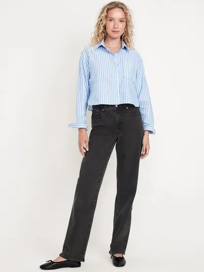 High-Waisted OG Loose Jeans - Black Wash