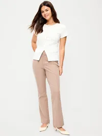 High-Waisted Pixie Flare Pants - Chocolate Malted — view 2
