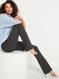 High-Waisted Pixie Flare Pants - Dark Heather Gray — view 3