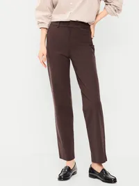 High-Waisted Pixie Straight Pants - Black Coffee — view 2