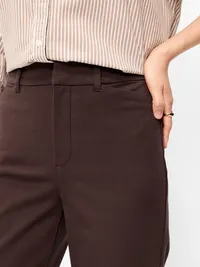 High-Waisted Pixie Straight Pants - Black Coffee — view 4