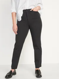 High-Waisted Pixie Straight Pants - Dark Heather Gray — view 5
