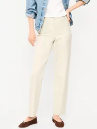High-Waisted Pixie Straight Pants - Tan Heather — view 2