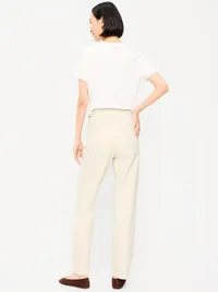 High-Waisted Pixie Straight Pants - Tan Heather — view 3
