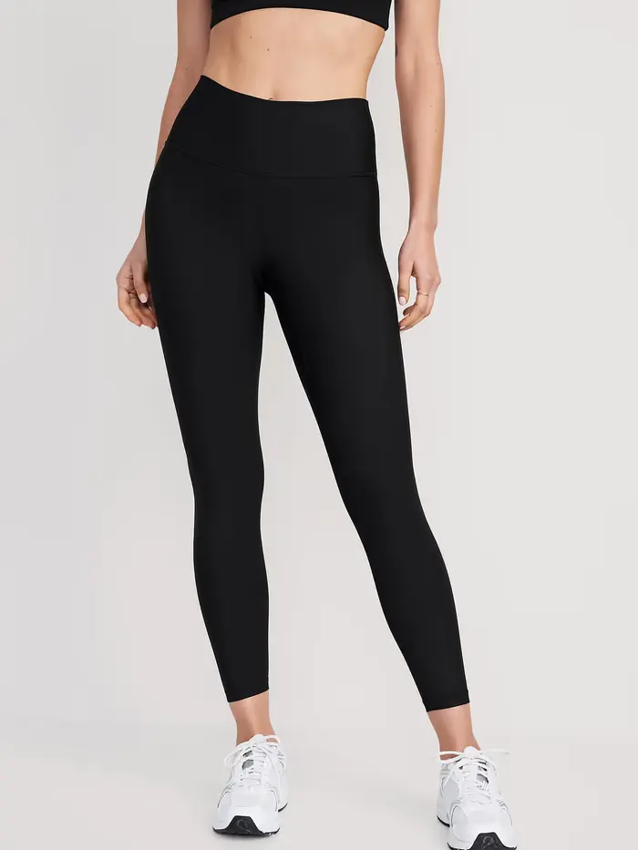 High-Waisted PowerSoft 7/8 Leggings - Black Jack