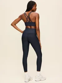 High-Waisted PowerSoft 7/8 Pocket Leggings - Dusk Navy — view 3