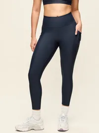 High-Waisted PowerSoft 7/8 Pocket Leggings - Dusk Navy — view 5