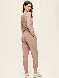 High-Waisted SleekTech Joggers - Mocha — view 3