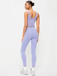 High-Waisted StudioSmooth 7/8 Side-Striped Leggings - Lunar Path — view 2