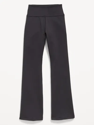 High-Waisted StudioSmooth Flared Leggings for Girls - Black Jack