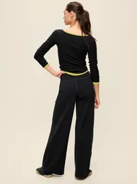 High-Waisted StudioSmooth Wide-Leg Pants - Black Jack — view 3