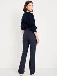 High-Waisted Uniform Boot-Cut Pants - Navy Captain — view 3