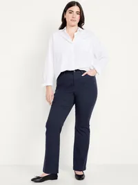 High-Waisted Uniform Boot-Cut Pants - Navy Captain — view 5