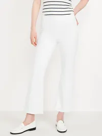 High-Waisted Weekender Pull-On Crop Flare Jeans - White Wash — view 2