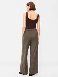 High-Waisted Wide-Leg Trouser - Surface Brown — view 3