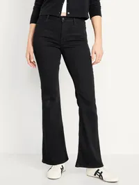 High-Waisted Wow Flare Jeans - Black Jack — view 2