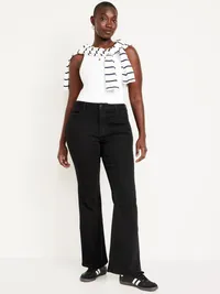 High-Waisted Wow Flare Jeans - Black Jack — view 4