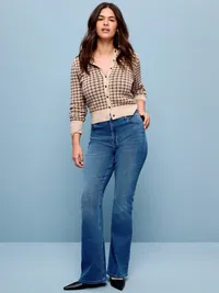 High-Waisted Wow Flare Jeans - Medium Wash — view 4