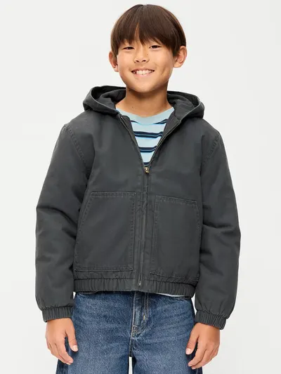 Hooded Canvas Jacket for Boys - Panther