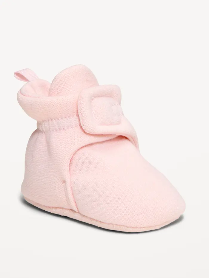 Jersey-Knit Booties for Baby - Light Pink