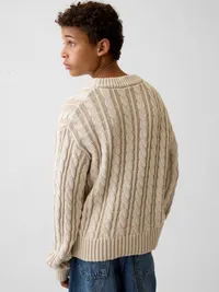 Kids Cable-Knit Sweater - Birch — view 3