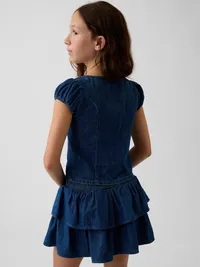 Kids Denim Button-Front Top - Dark wash — view 3