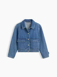 Kids Denim Patch Pocket Jacket - Medium wash — view 2