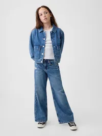 Kids Denim Patch Pocket Jacket - Medium wash — view 4