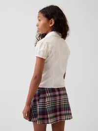 Kids Fitted Button-Front Top - New off white — view 3