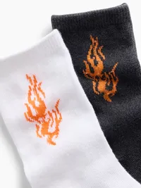 Kids Flame Crew Socks (2-Pack) - Multi — view 2