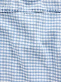 Kids Gingham Denim Shell Tank Top - Blue gingham — view 5