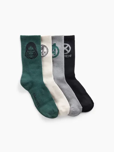 Kids Marvel Crew Socks (4-Pack) - Multi