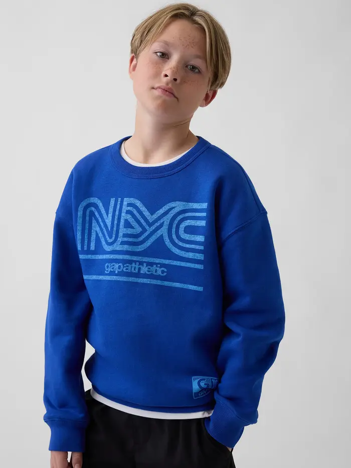 Kids Relaxed Graphic Sweatshirt - Active blue