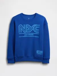Kids Relaxed Graphic Sweatshirt - Active blue — view 2