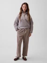 Kids Sherpa Quarter-Zip Pullover - Medium cool brown — view 2